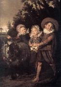 HALS, Frans Three Children with a Goat Cart France oil painting artist